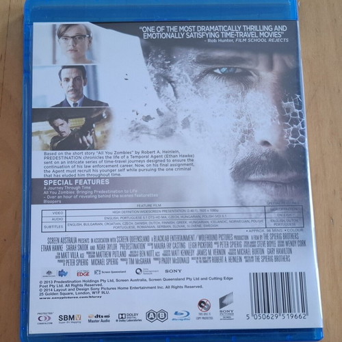 Predestination Blu-ray like new with Greek and Bulgarian subtitles