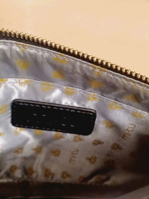 Mi Tu black hand bag new with gold details