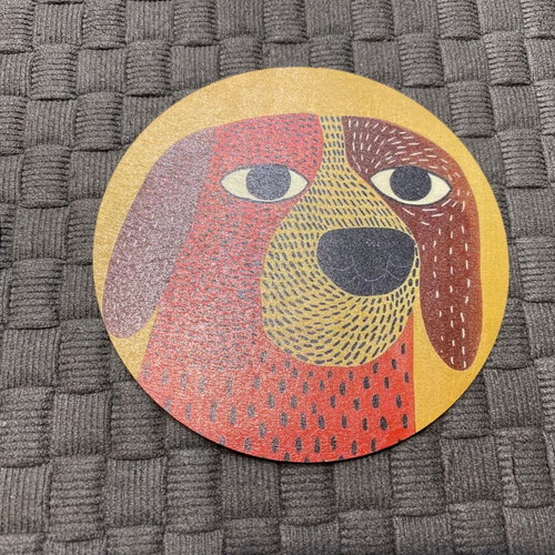 Wooden coasters set of 6 with dog designs new