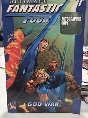 Ultimate Fantastic Four Vol 7 God War Marvel TPB used signed copy
