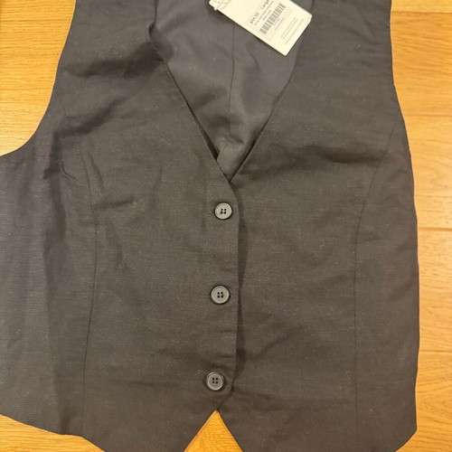 Linen Ghanda vest new, black, size L