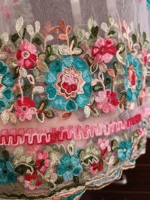 Transparent embroidered shirt Ruby Yaya new, size L, white multicolor