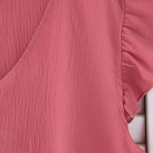 Sleeveless blouse with ruffles pink, like new, sizes M-XL