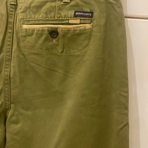 Berto Lucci men's pants small, olive, cotton, like new