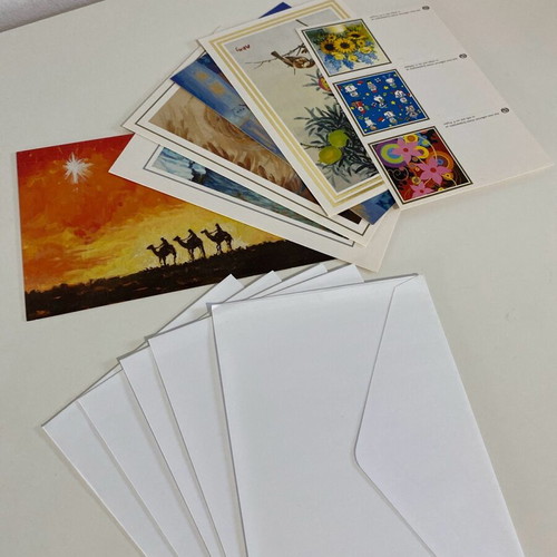 Painted cards new, pack of 8 with envelopes