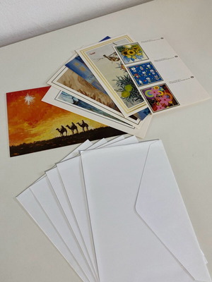 Painted cards new, pack of 8 with envelopes