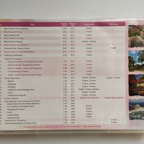 Miss flower's four seasons Tourist DVD new for Korea