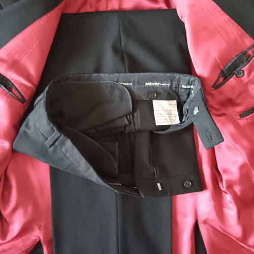 Aslanis men winter suit like new, black, size 52