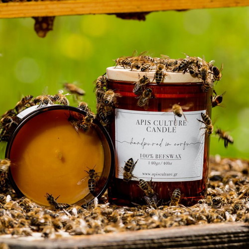 Handmade Beeswax Candle 140g new, natural aroma