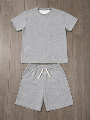 Men's sports set gray T-shirt with matching shorts like new