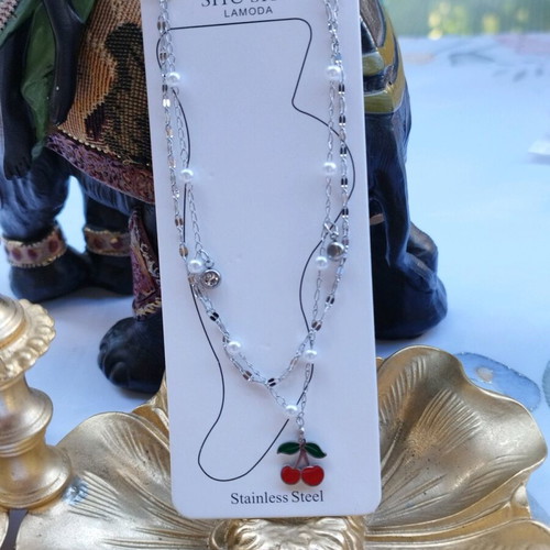 Anklet bracelet new with crystals and pearls silver