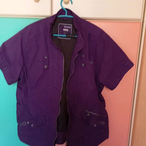Purple short jacket with lining XL like new