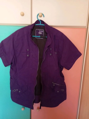 Purple short jacket with lining XL like new