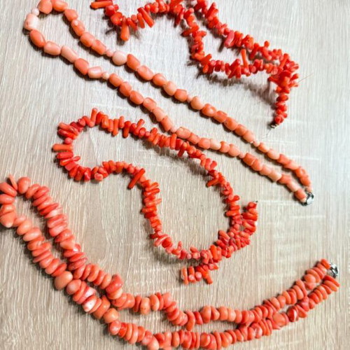 Coral necklaces set of 4 new, pink, various lengths