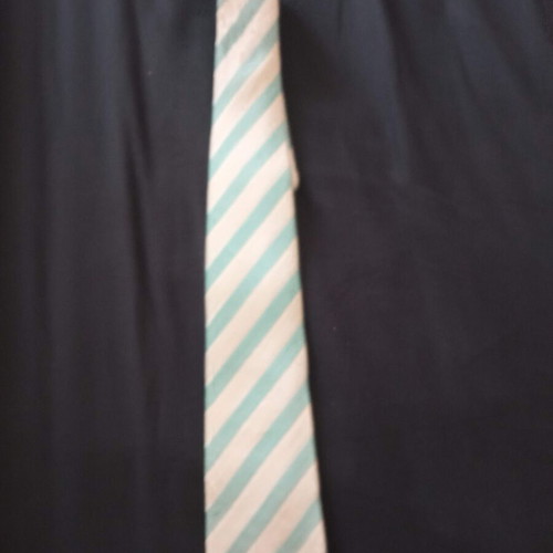 Octopus silk tie like new, white and turquoise