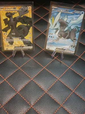 Zekrom and Kyurem Pokemon cards like new
