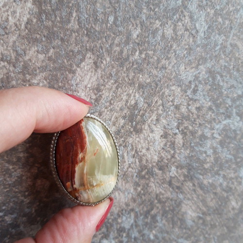 Brooch used with agate stone silver