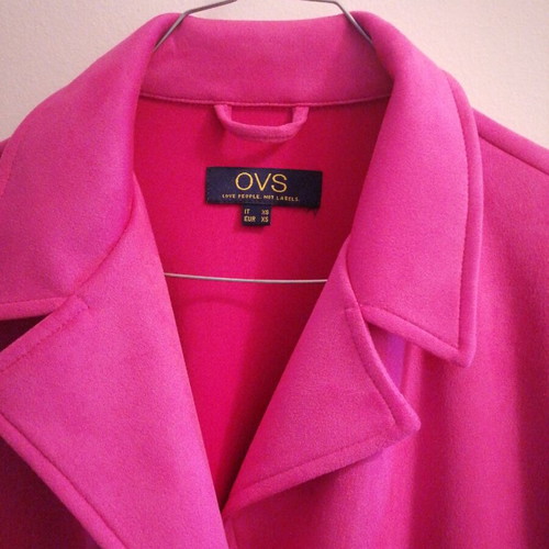 OVS pink suedette coat like new, size S