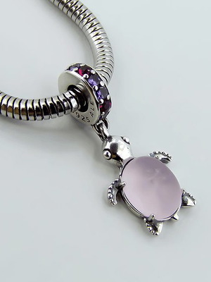 Pandora висулка розова морска костенурка Murano S925 ALE