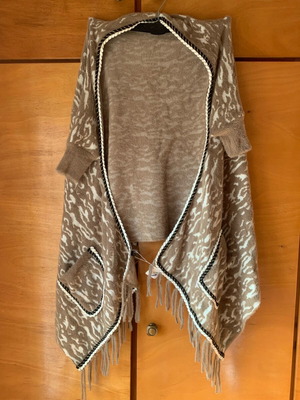 Women's jacket - poncho new in beige and brown shades