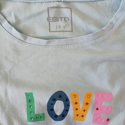 Evita cotton t-shirt set for girl 14 years like new, yellow and turquoise