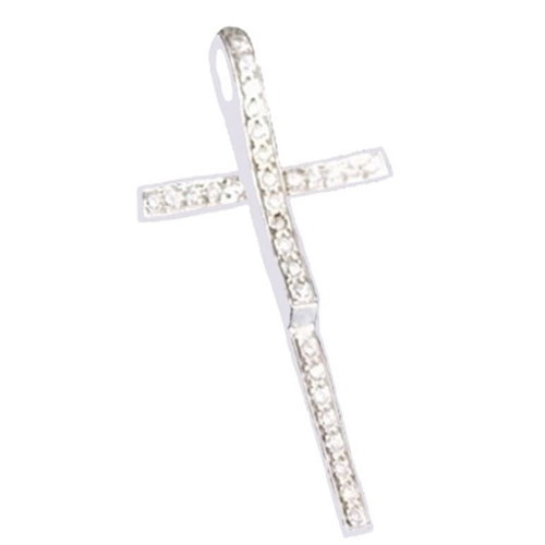 Handmade silver plated 925 cross pendant with zircon new