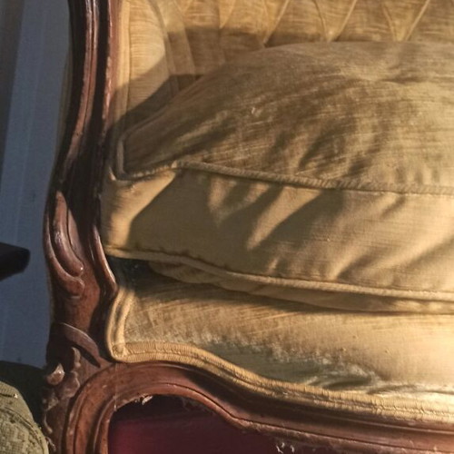 Classic two-seater sofa with carving used