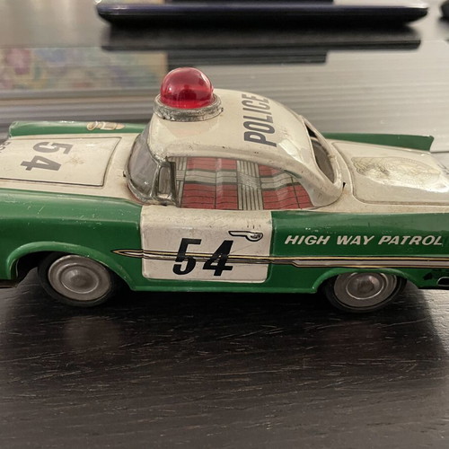 Police Car vintage tin toy Japanese used