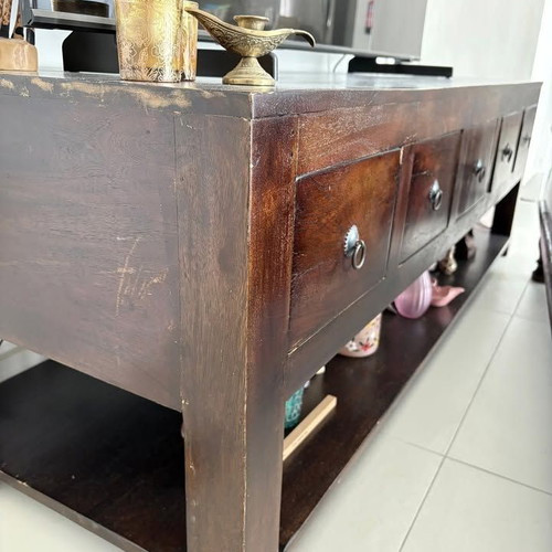 TV furniture used, solid wood, dimensions 150x50x50 cm