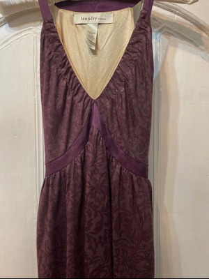 Laundry by Design dress like new, eggplant with gold thread and satin details, size M