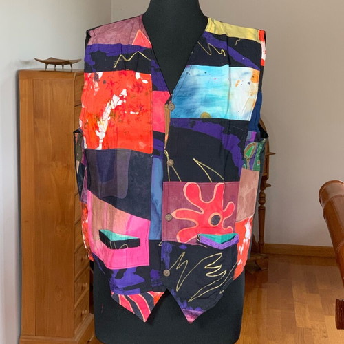 Unisex vintage 90s patchwork vest new, boho style