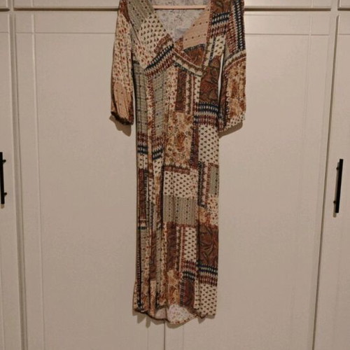 Midi dress boho style with patchwork design, like new, size Small