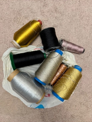 Thick threads used, assorted