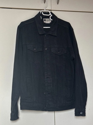 Denim jacket black washed size L like new, 100% cotton