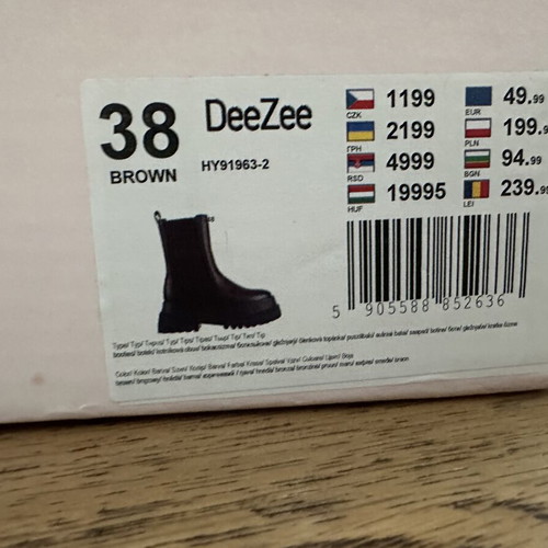 Deezee women's winter ankle boots size 38, dark brown flatform