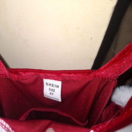 SHEIN Christmas velvet dress used, age 6, red
