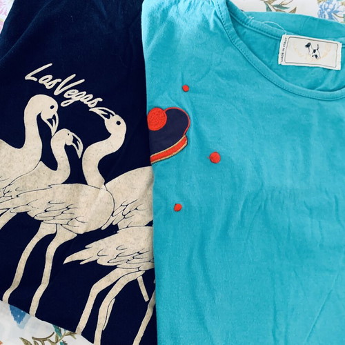 Cotton4all New Daniel turquoise T-shirt and vintage blue graphic T-shirt set