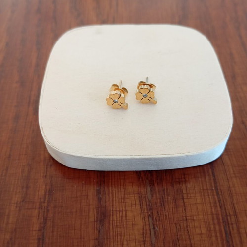 Earrings new, stainless steel, gold color, hypoallergenic