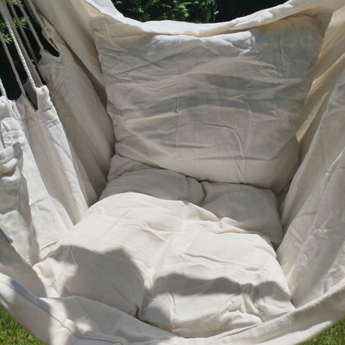 Ohuhu hammock swing XL, new, cotton fabric, with cushions and hanging kit