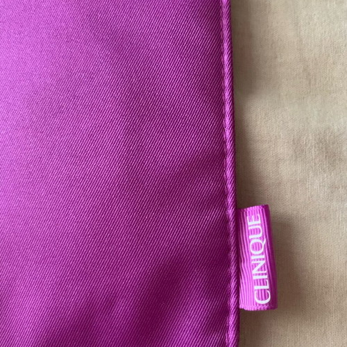 Clinique waterproof purple toiletry bag with silver details new