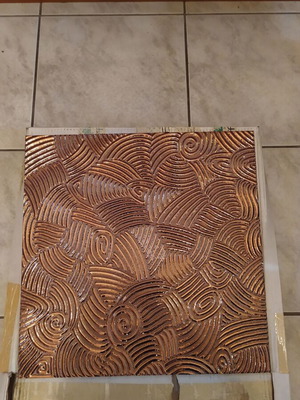 Γλυπτό πλακάκι ντεκόρ ανάγλυφο 45x45, καινούργιο, σετ 3 τεμαχίων χαλκού