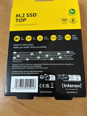 Intenso Top SSD 512GB τύπου M.2 SATA III καινούργιο