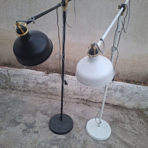 Ikea floor lamps, white and black