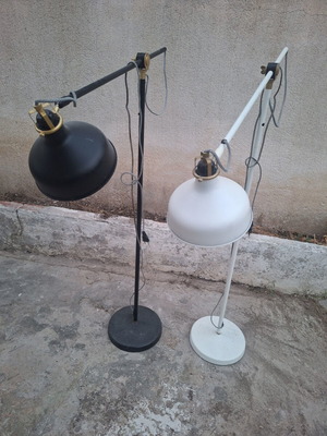 Ikea floor lamps, white and black