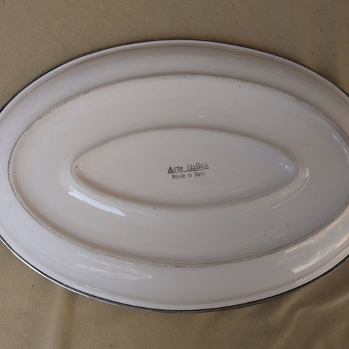 Arte Italica Italian Serving Platter and Marinoni Pewter Cutting Set like new
