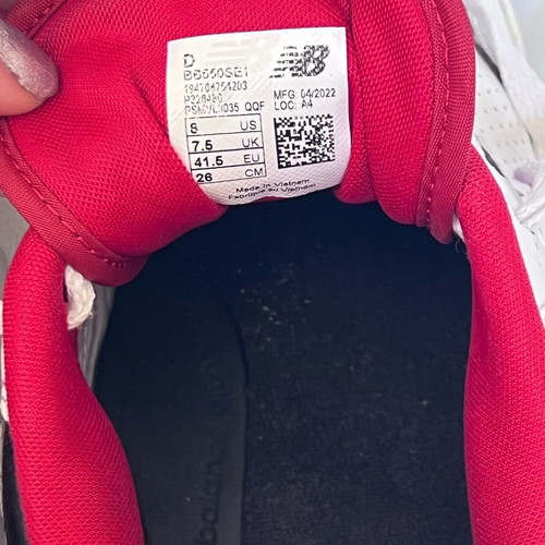 New Balance 550 used red sneakers size 41.5