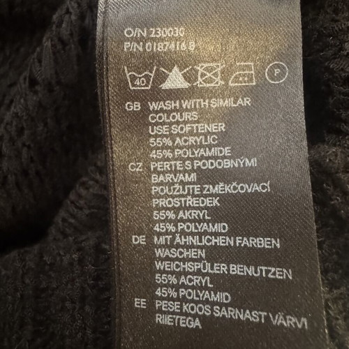 H&M black open-knit sweater, size S