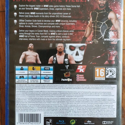 PS4 WWE 2K16 used, complete