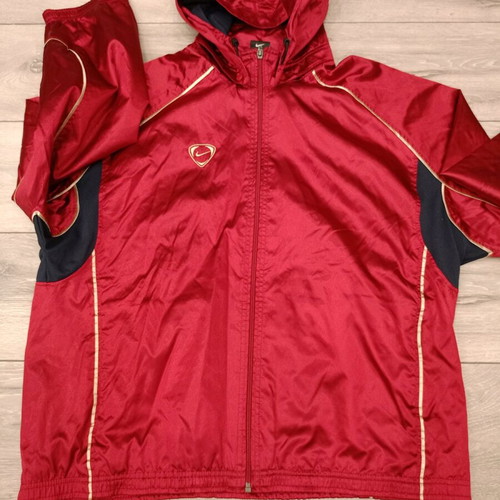 Nike Retro Shiny Windbreaker Jacket Y2K used, red with hood
