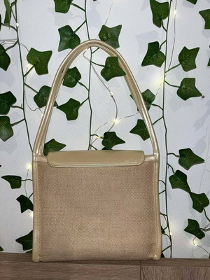 Women's shoulder bag like new, beige and gold